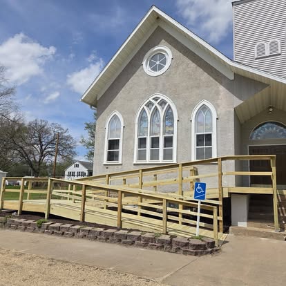 Wheelchair ramp entrance to the church